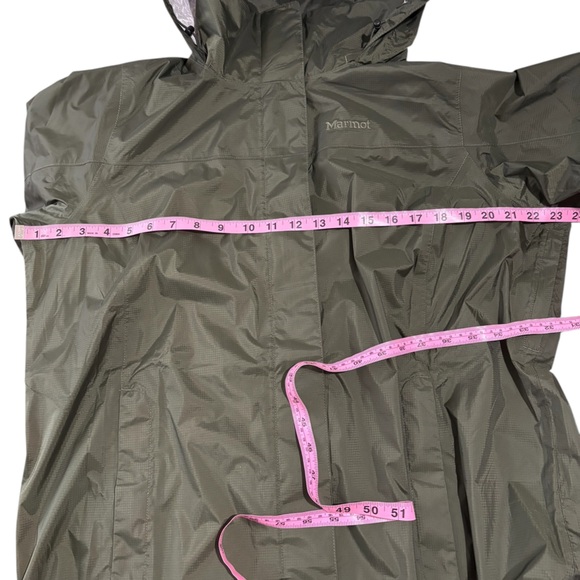 Marmot Women's 1X PreCip Eco Rain Jacket Olive Green Vented Pit Zip Outdoor - Picture 9 of 16